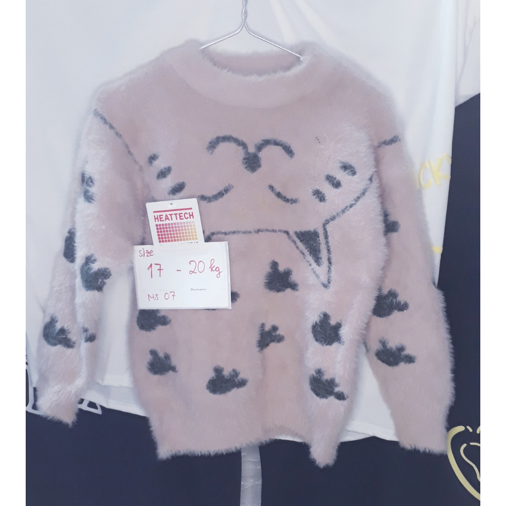 Áo len lông thỏ dày dặn cho bé gái