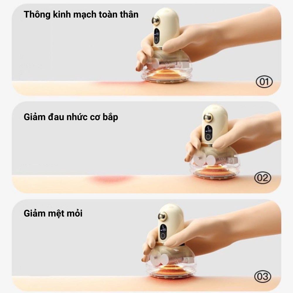 Máy giác hơi XIAOMI PGG với 8 đầu massage nam châm giúp dễ dàng cạo gió, giảm đau nhức mệt mỏi