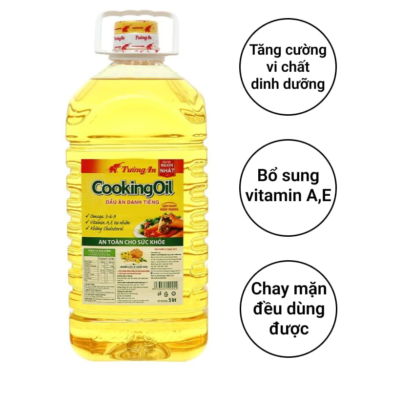 Dầu ăn thực vật Tường An Cooking Oil can 5 lít