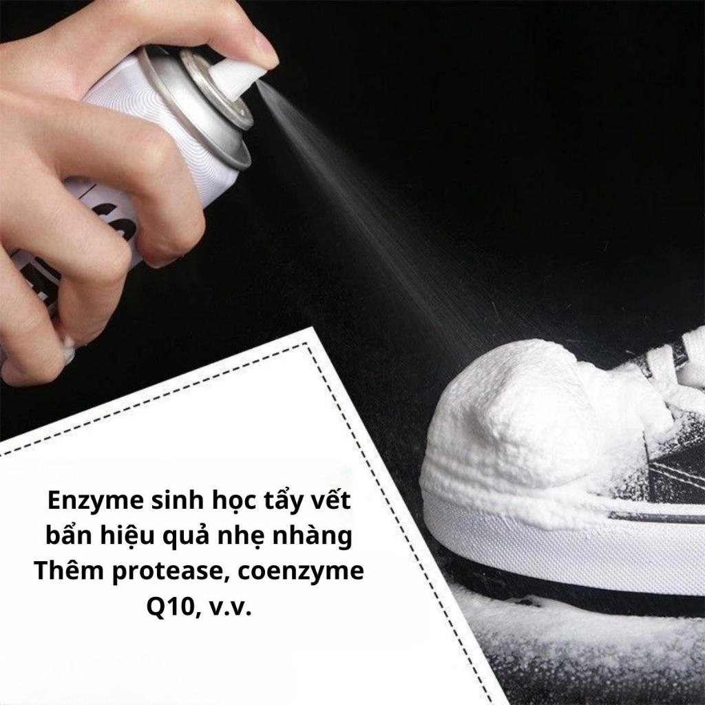 Chai Xịt Vệ Sinh Giày Sneaker Bọt Tuyết NANO Tấm Thị 300ml Giặt Khô Siêu Tốc Bảo Vệ Giày Khỏi Bị Ố Vàng Chống Phai Màu