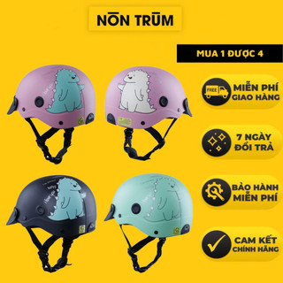 Mũ bảo hiểm nửa đầu RONA R5 sơn tem KHỦNG LONG freesize vòng đầu 55-58cm