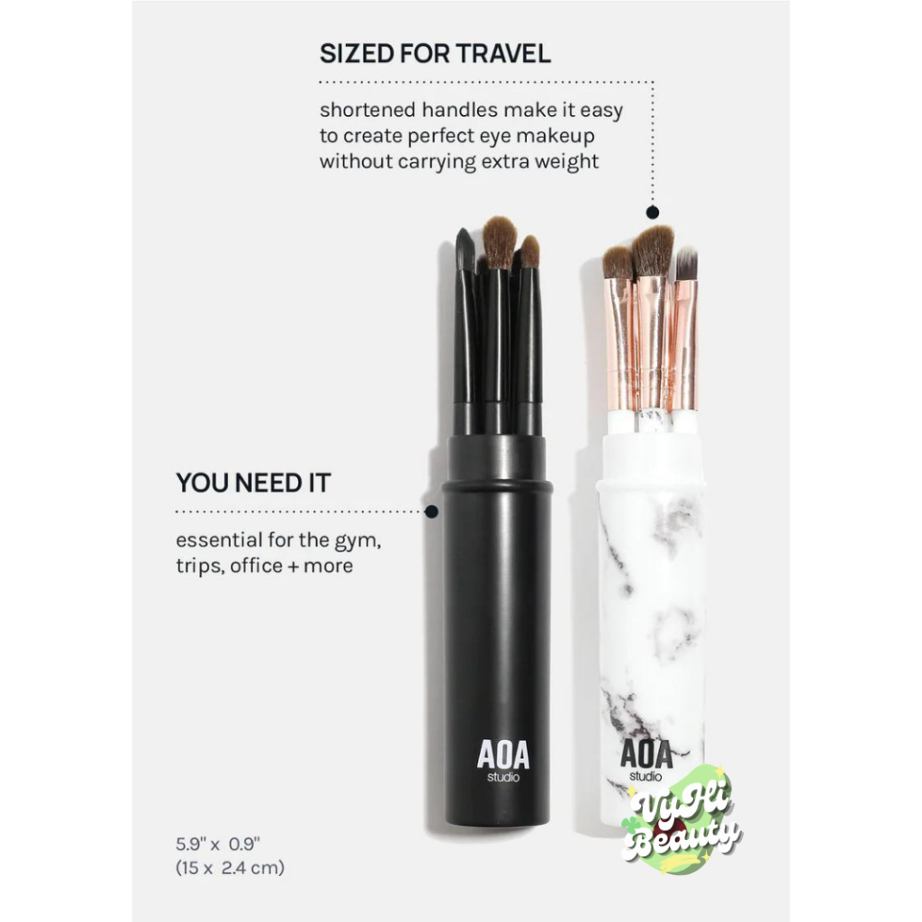 Set cọ mắt AOA Travel 5 cây kèm ống đựng