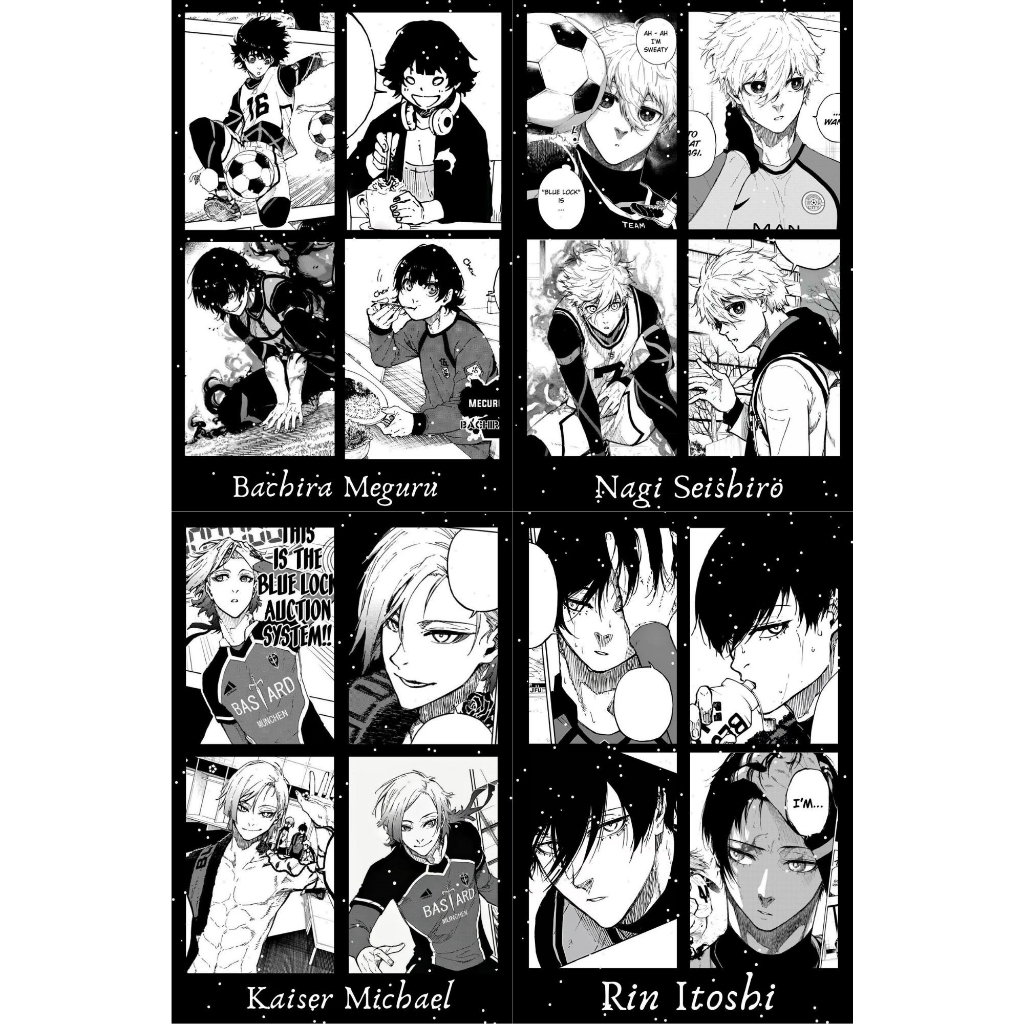 Photostrip/ Pola 10x15cm in 1 mắt Anime Blue Lock char Bachira, Nagi, Rin, Sae, Kaiser