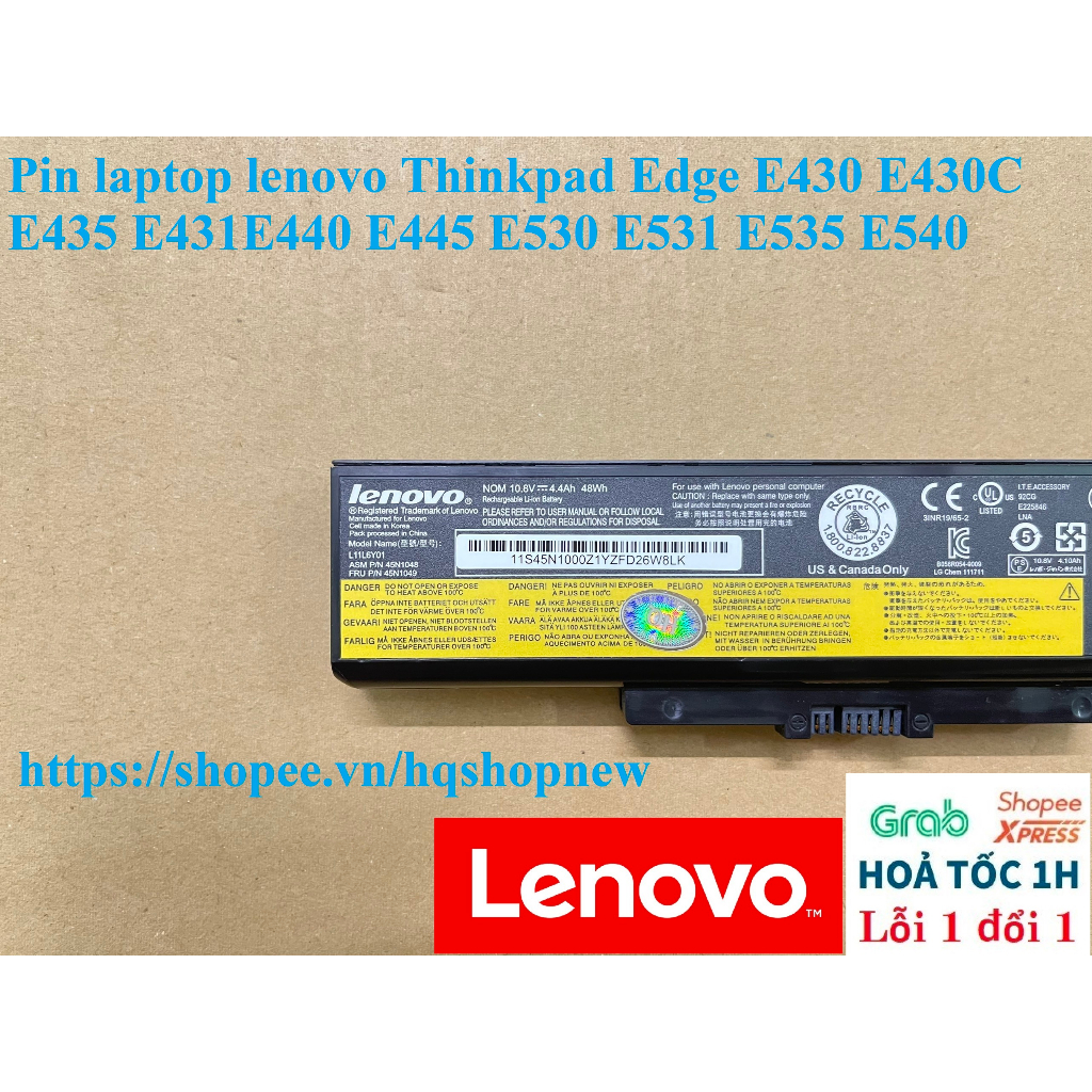 ⚡ Pin laptop lenovo Thinkpad Edge E430 E430C E435 E431E440 E445 E530 E531 E535 E540