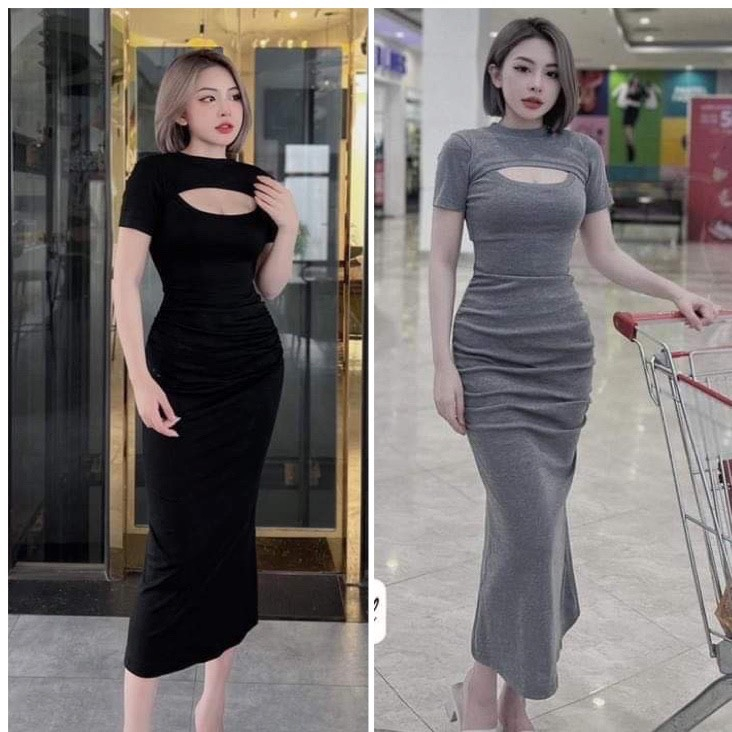 Đầm Body Khoét Ngực Dáng Dài