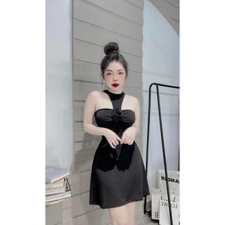 Đầm Dáng Chữ A Yếm Hoa