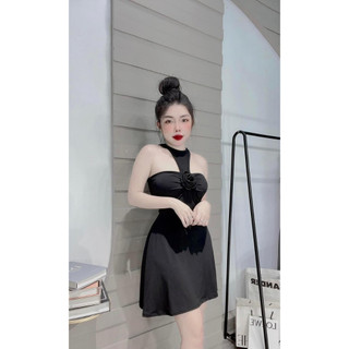 Đầm Dáng Chữ A Yếm Hoa