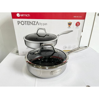 Chảo chống dính inox 304 có vung kính Elmich Potenza 20cm,24cm,26cm
