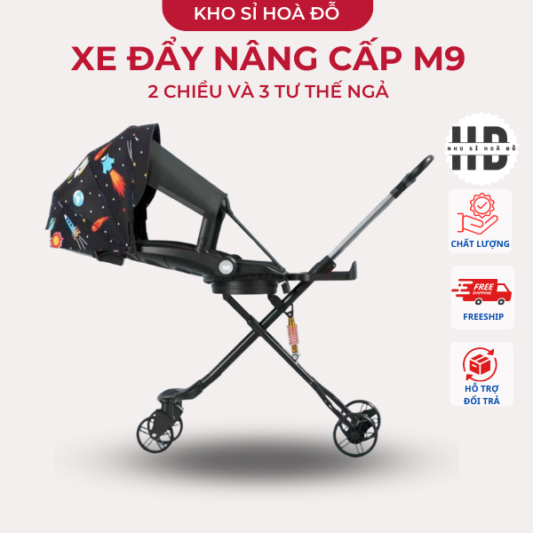 Xe đẩy nâng cấp M9 2 chiều 3 tư thế ngả sâu có giảm sóc cho bé yêu