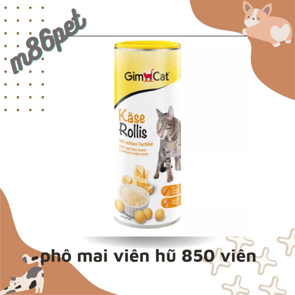 Phô mai viên Gimcat cho mèo hũ 850v 425gr