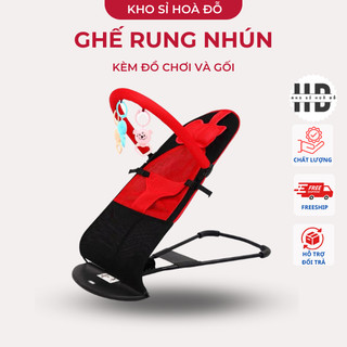 Ghế rung nhún cho bé tự bập bênh có kèm đồ chơi và gối cao cấp_KHO SỈ HOA ĐỖ