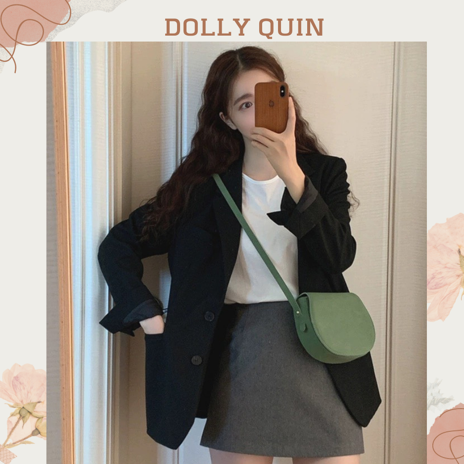 Áo blazer nữ dài tay 2 lớp có đệm vai, áo vest nữ khoác ngoài phong cách Hàn Quốc B001 Dolly Quin