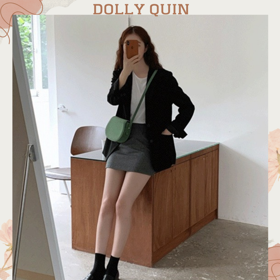 Áo blazer nữ dài tay 2 lớp có đệm vai, áo vest nữ khoác ngoài phong cách Hàn Quốc B001 Dolly Quin