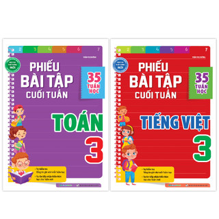 Sách Combo Phiếu Bài Tập Cuối Tuần Toán Và Tiếng Việt Lớp 3  - MGB