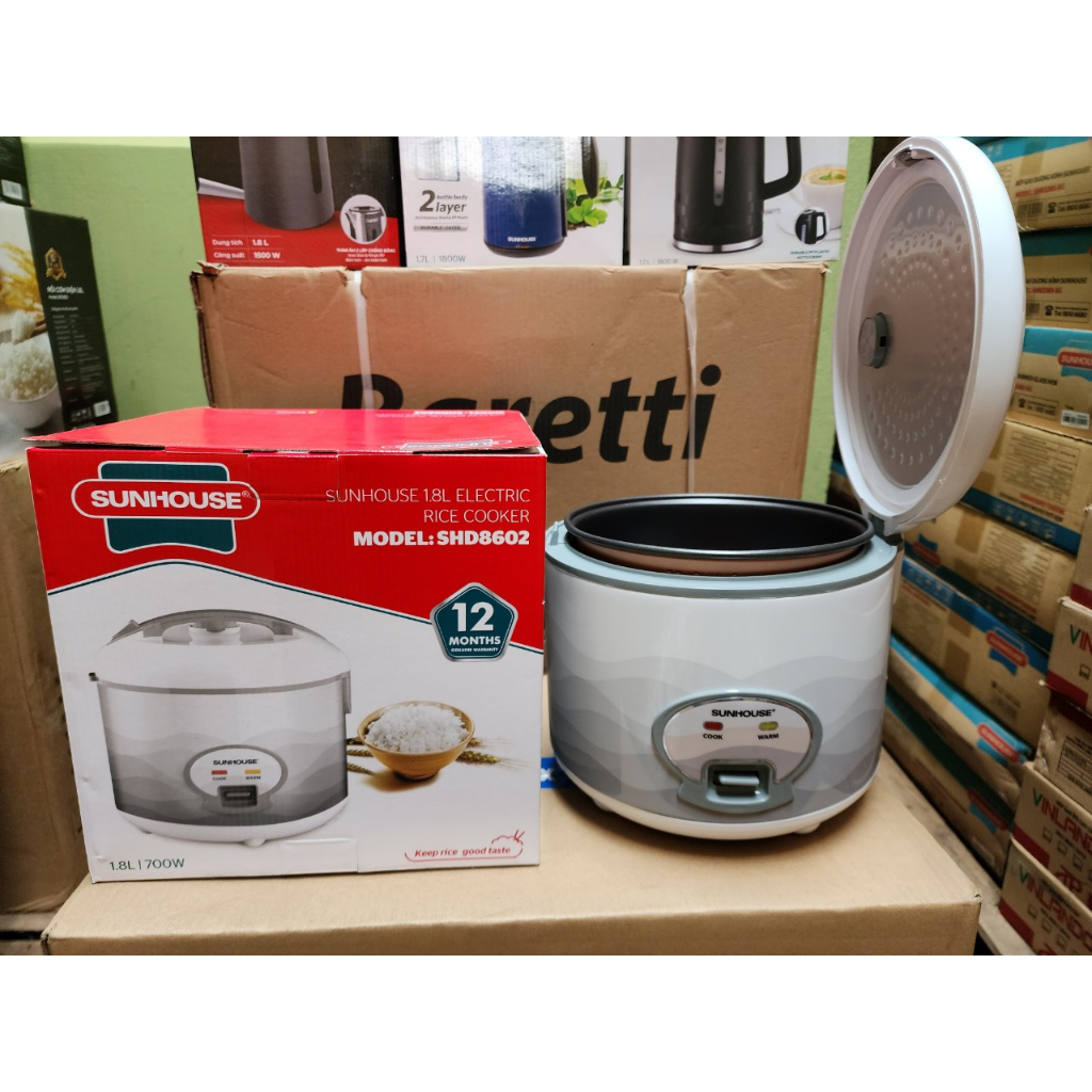 Nồi cơm điện 1.8L SUNHOUSE SHD8602, Hàng Chính hãng, Bảo hành 12 tháng