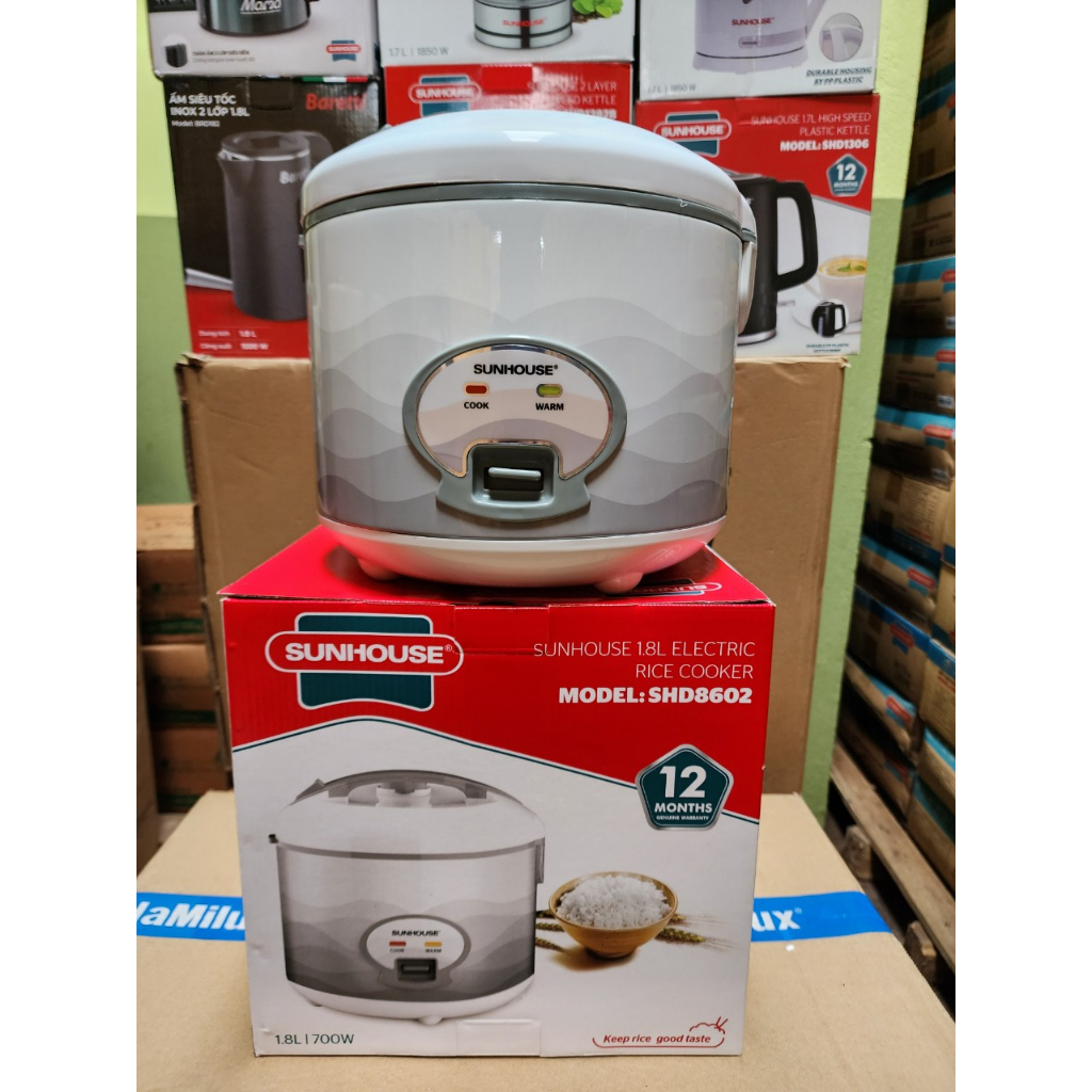 Nồi cơm điện 1.8L SUNHOUSE SHD8602, Hàng Chính hãng, Bảo hành 12 tháng