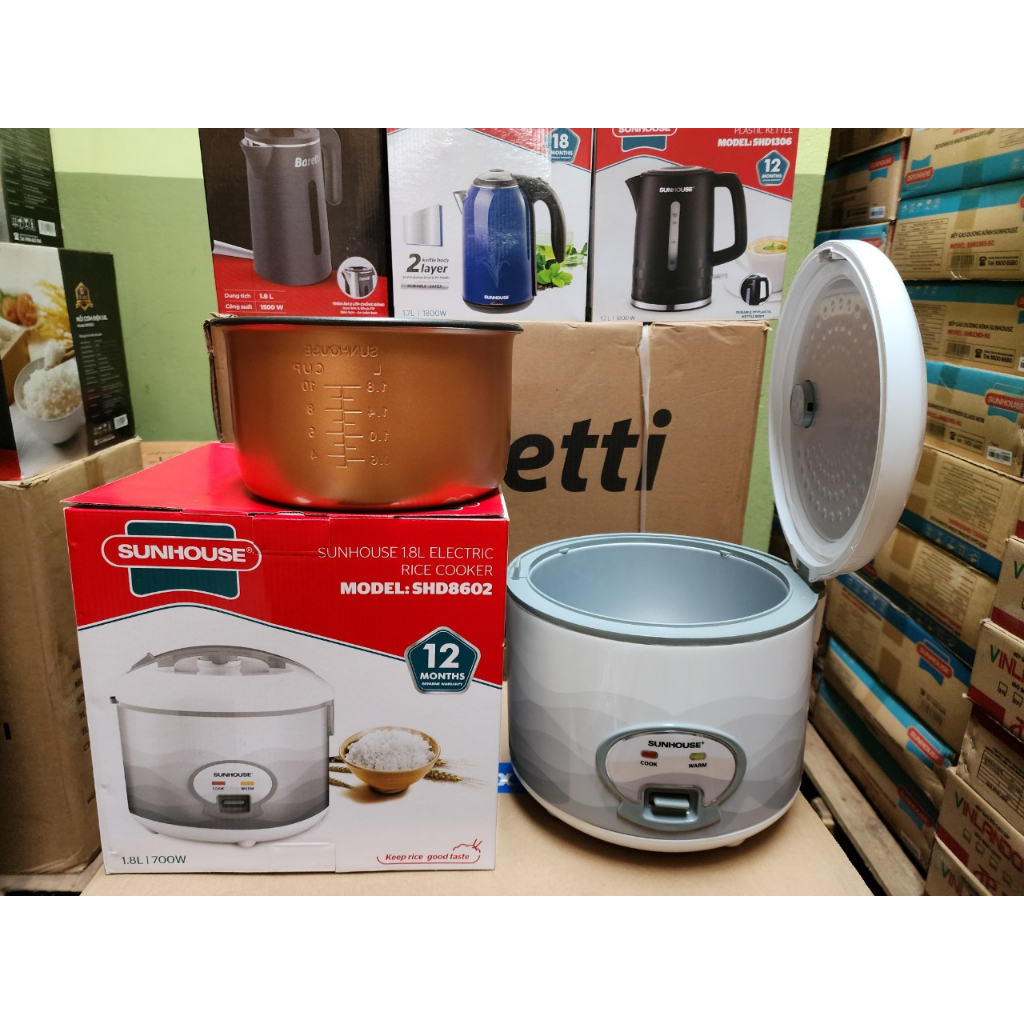 Nồi cơm điện 1.8L SUNHOUSE SHD8602, Hàng Chính hãng, Bảo hành 12 tháng