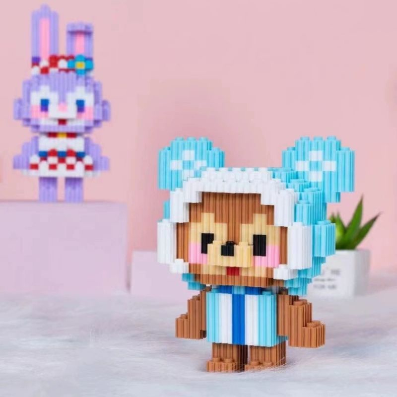 MÔ HÌNH LẮP RÁP 3D NHÂN VẬT HOẠT HÌNH ĐÁNG YÊU BỌT BIỂN, GẤU DÂU, STITCH, THỎ TÍM