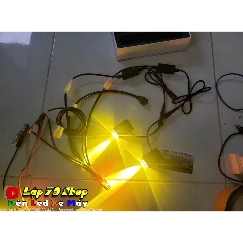 Combo Đèn Trợ Sáng Bi cầu Mini F1 kèm mạch on off đơn giản