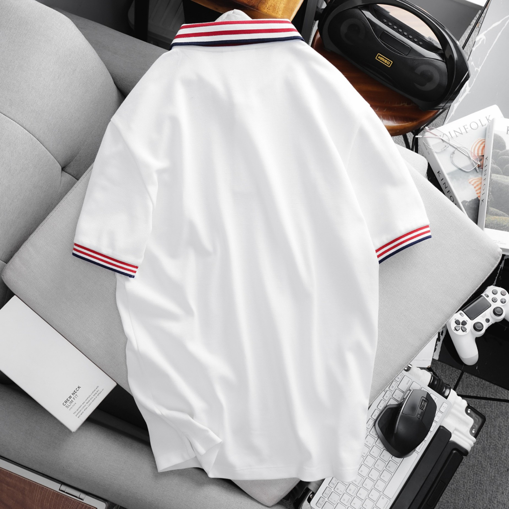 Áo Polo Nam LCST Ngắn Tay Cổ Kẻ PL55, Form slim, vải cotton pique vô cùng mềm xịn, vải đanh chuẩn, Hàng VNXK