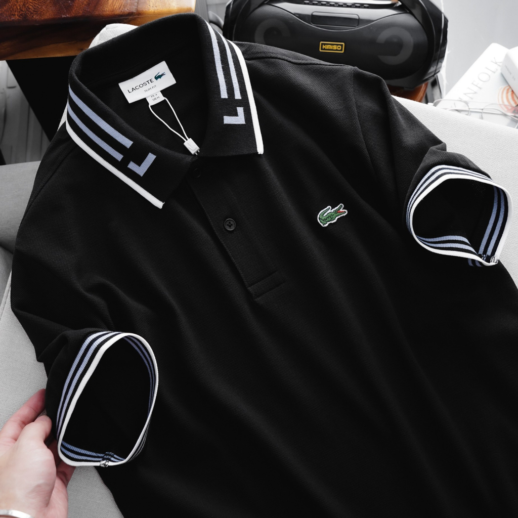 Áo Polo Nam LCST Ngắn Tay Cổ Kẻ PL55, Form slim, vải cotton pique vô cùng mềm xịn, vải đanh chuẩn, Hàng VNXK