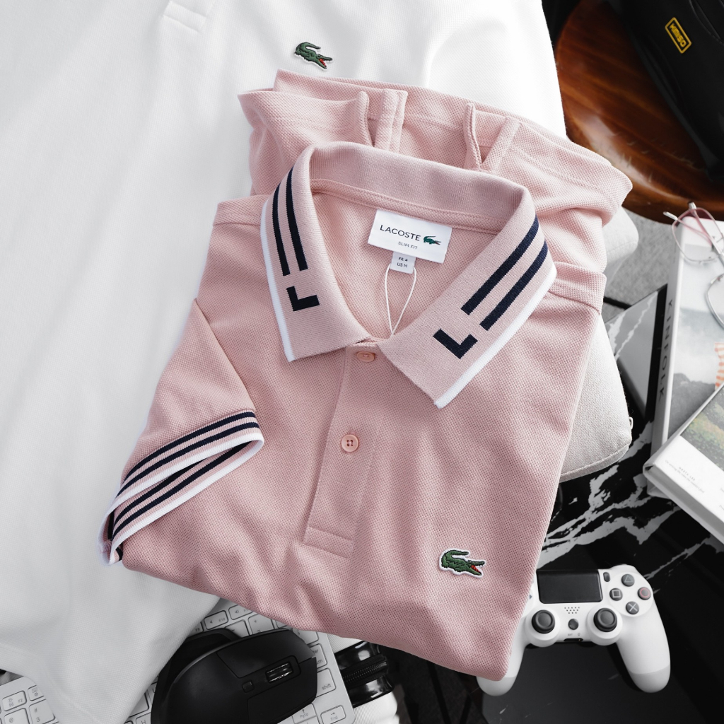 Áo Polo Nam LCST Ngắn Tay Cổ Kẻ PL55, Form slim, vải cotton pique vô cùng mềm xịn, vải đanh chuẩn, Hàng VNXK