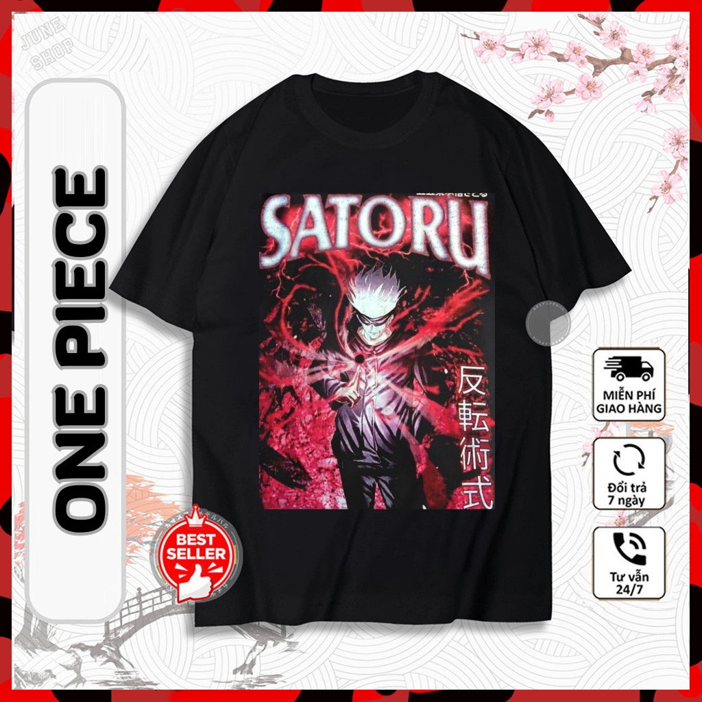 Áo Phông Jujutsu Kaisen Gojo Satoru, Áo anime manga mẫu mới cực ngầu, Chất liệu cotton co dãn 4 chiều