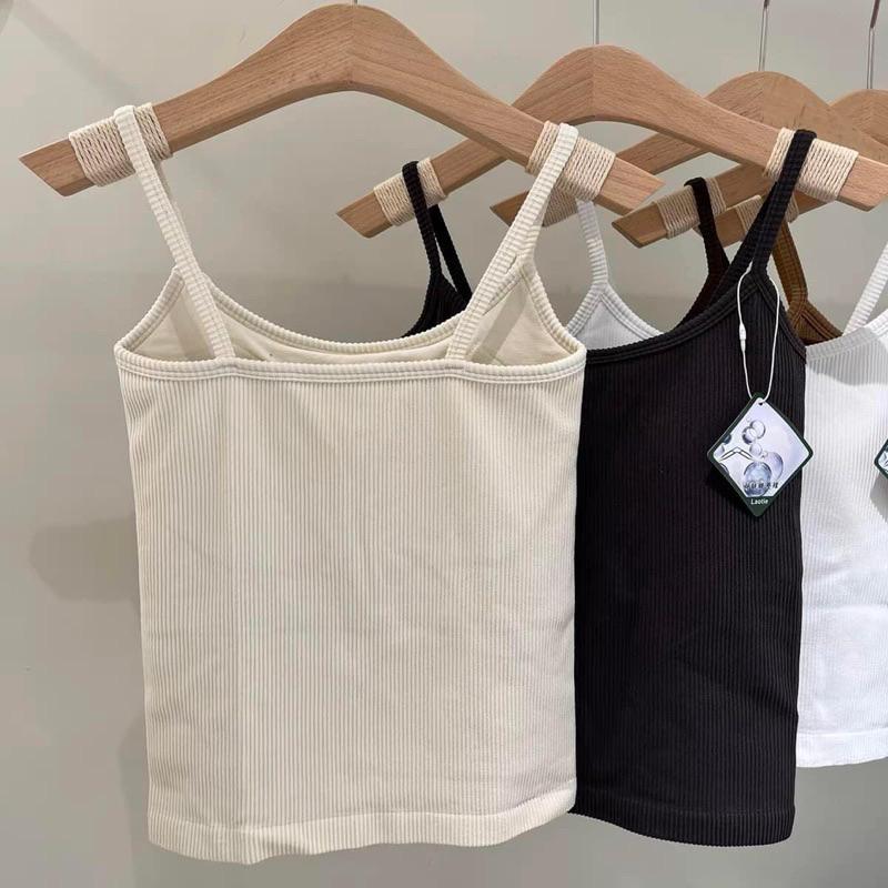 Áo bra 2 dây gân tăm co giãn , áo 2 dây có đệm mút 2cm, ôm fom nâng đẩy v1