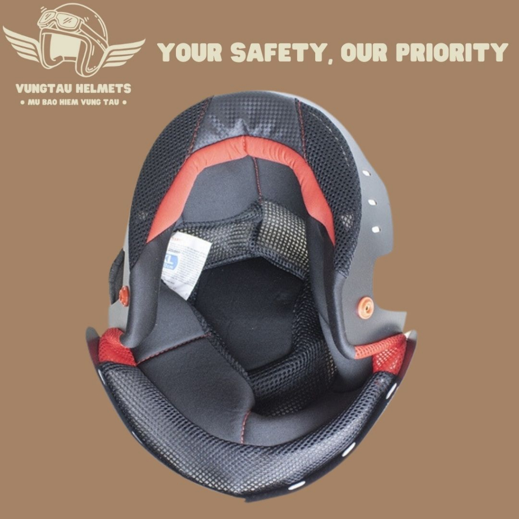 Lót nón bảo hiểm 3/4 1 kính Yohe 851 - Không bao gồm nón - VungTau Helmets - Nón bảo hiểm chính hãng Vũng Tàu