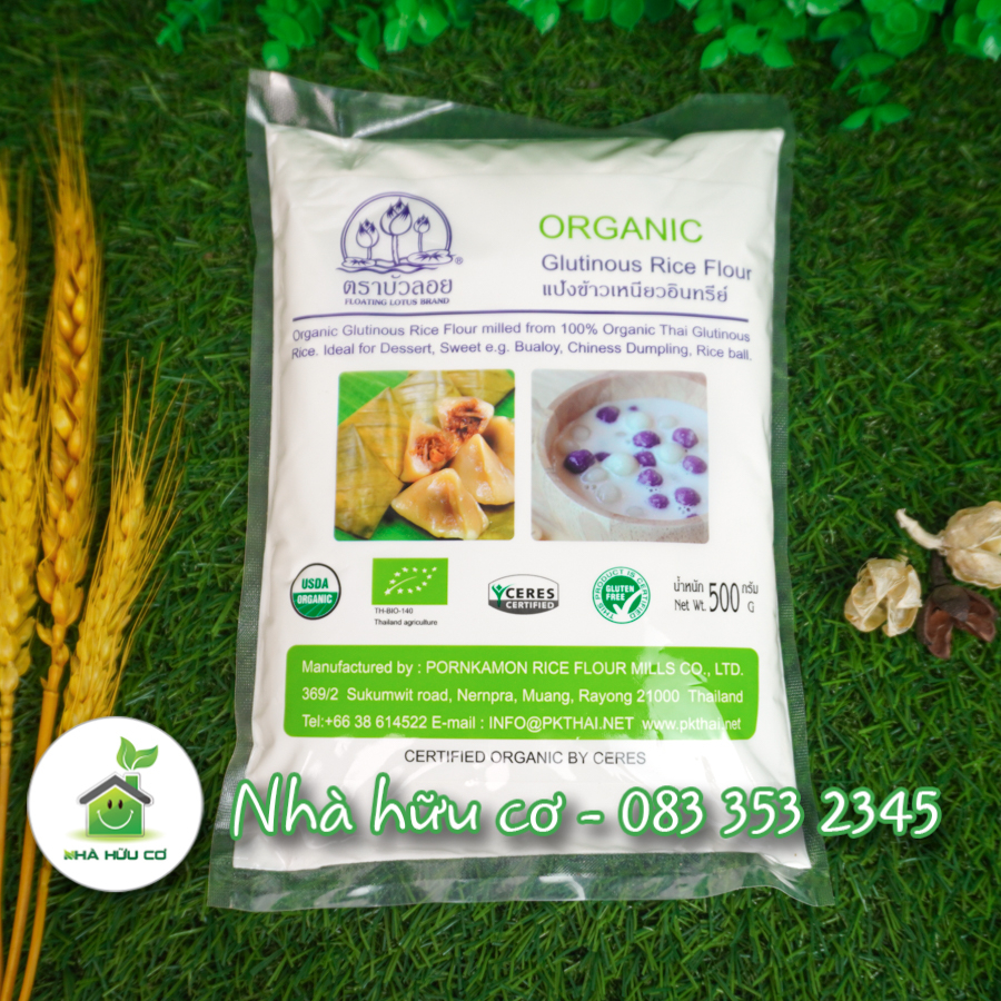 Bột Gạo Nếp Hữu Cơ ( Xay Ướt ) 500g/100g - Date: 7/2025 - Nhà hữu cơ
