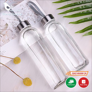Chai thuỷ tinh nắp dây - nắp nhôm bạc 300ml có dây
