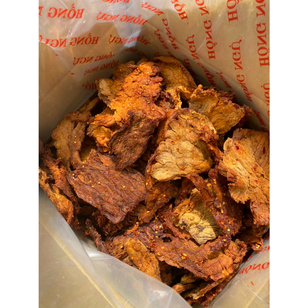 Khô bò miếng giòn cay đậm vị thương hiệu Hồng Ngự Thanh Chì, hộp 500g hàng thơm ngon chất lượng
