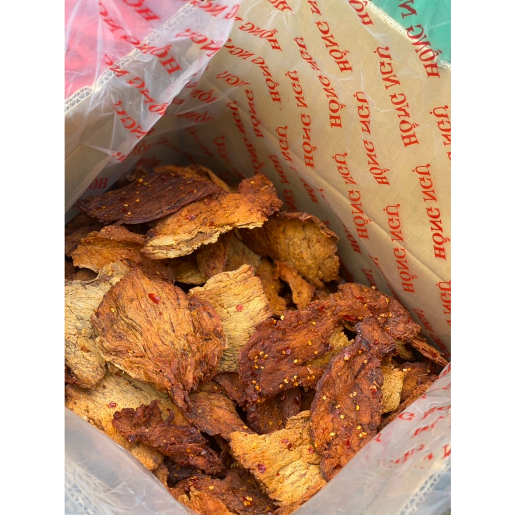 Khô bò miếng giòn cay đậm vị thương hiệu Hồng Ngự Thanh Chì, hộp 500g hàng thơm ngon chất lượng