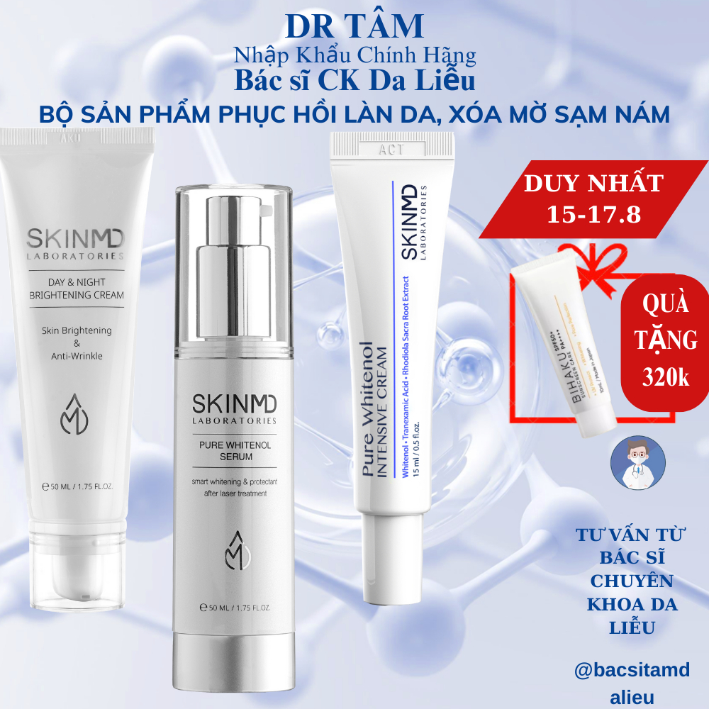 kem trị_nám Hàn Quốc chính hãng kem dưỡng trắng da mờ thâm nám Skinmd Pure whitenol SKINMD LABORATORIES