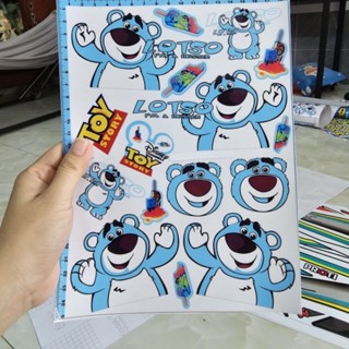 Tem logo sticker gấu dâu lotso kích thước A4 dán trang trí xe máy