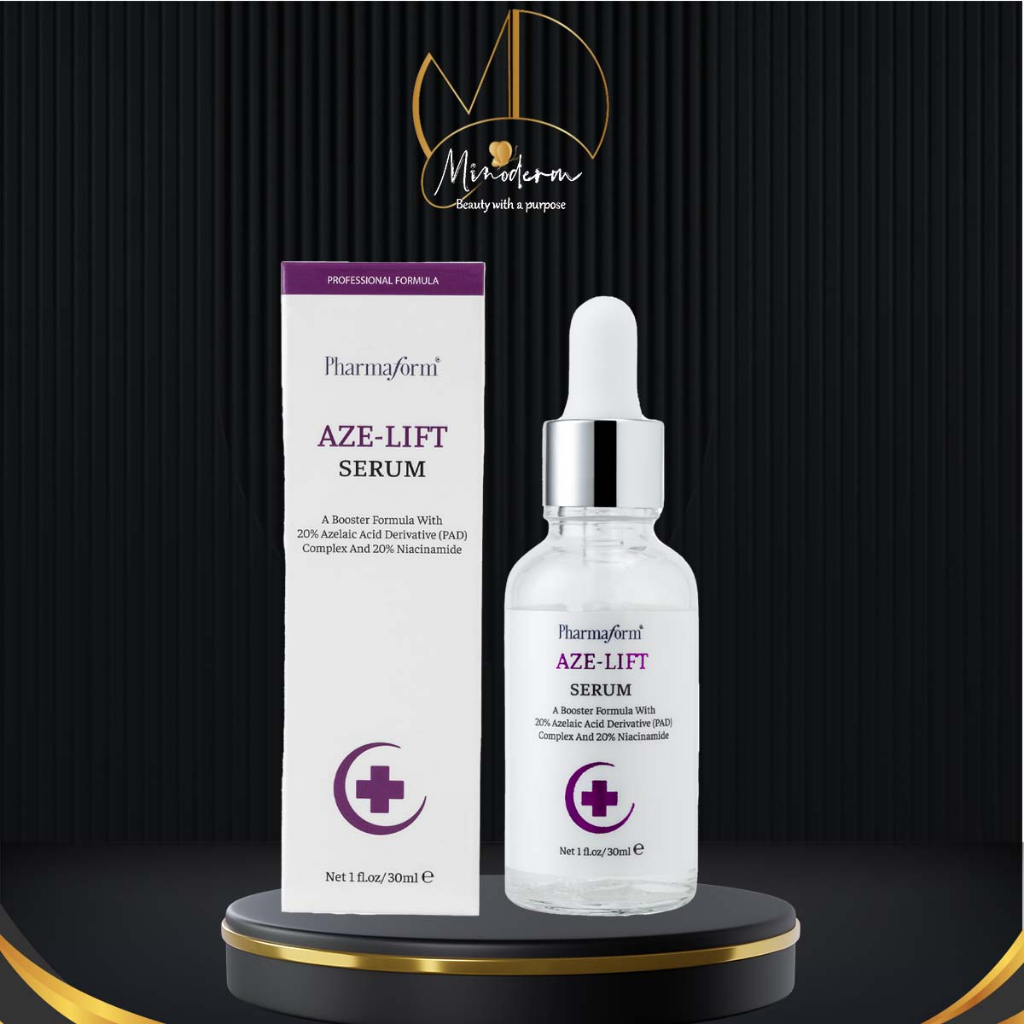 Serum Pharmaform Aze-Lift 20% Azelaic Acid, 20% Niacinamide giúp kiểm soát dầu, thu nhỏ lỗ chân lông, giảm mụn, thâm 30m