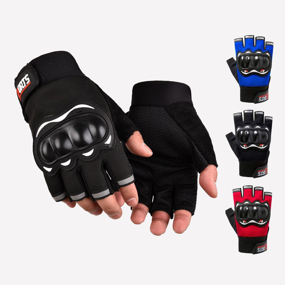 Găng Tay Xe Máy Cụt Ngón Có Gù Chống Va Đập Bảo Vệ Tay Phượt Thể Thao Đạp Xe Chống Trượt Thoáng Khí
