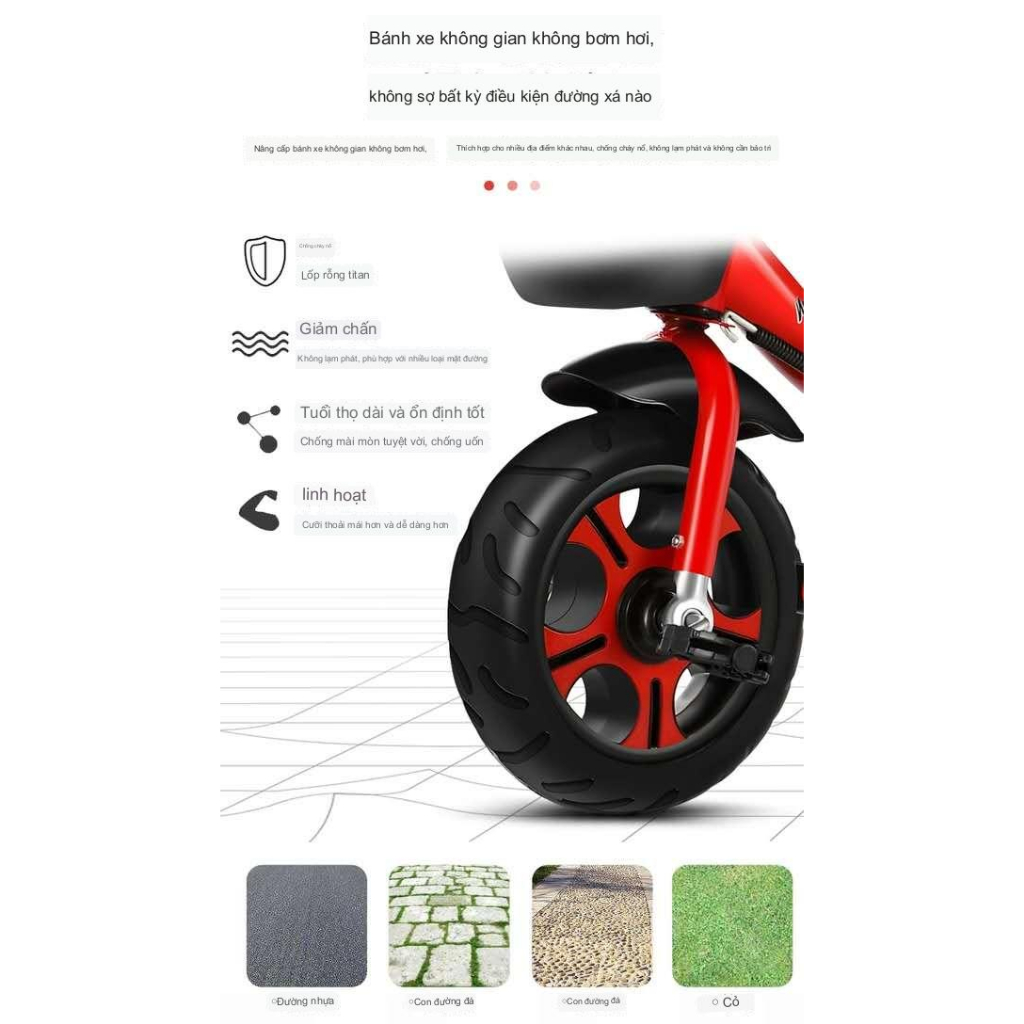 Xe ba bánh có cán 306 mẫu mới