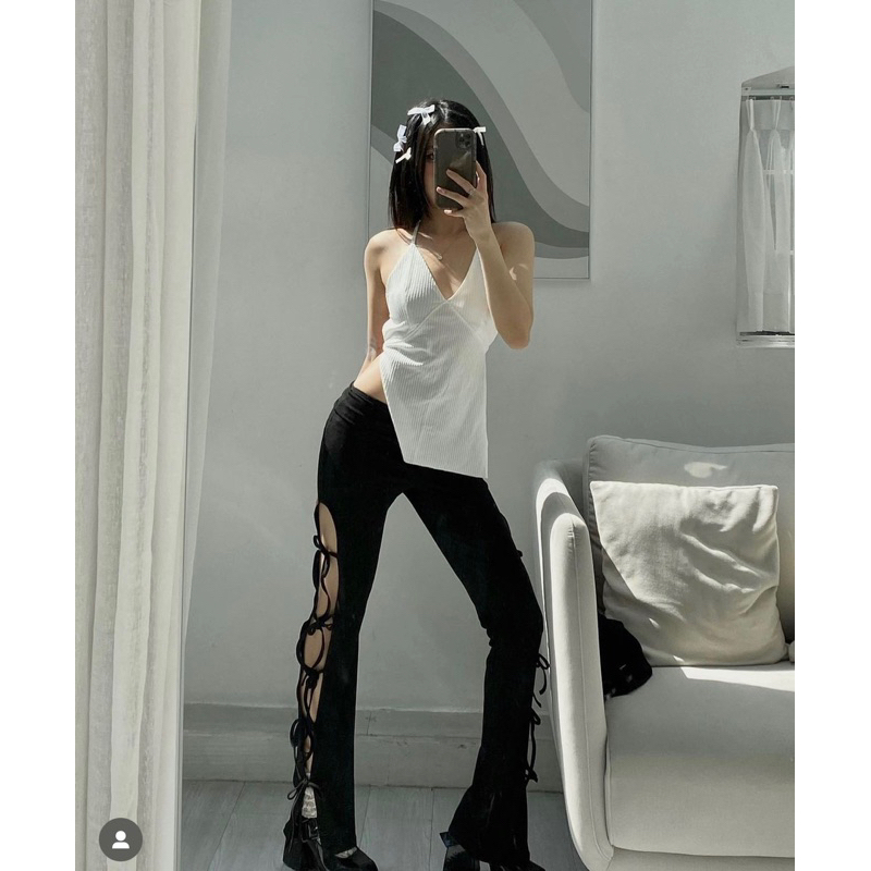 Quần loe cut out cột dây hàng thiết kế cao cấp siêu đẹp