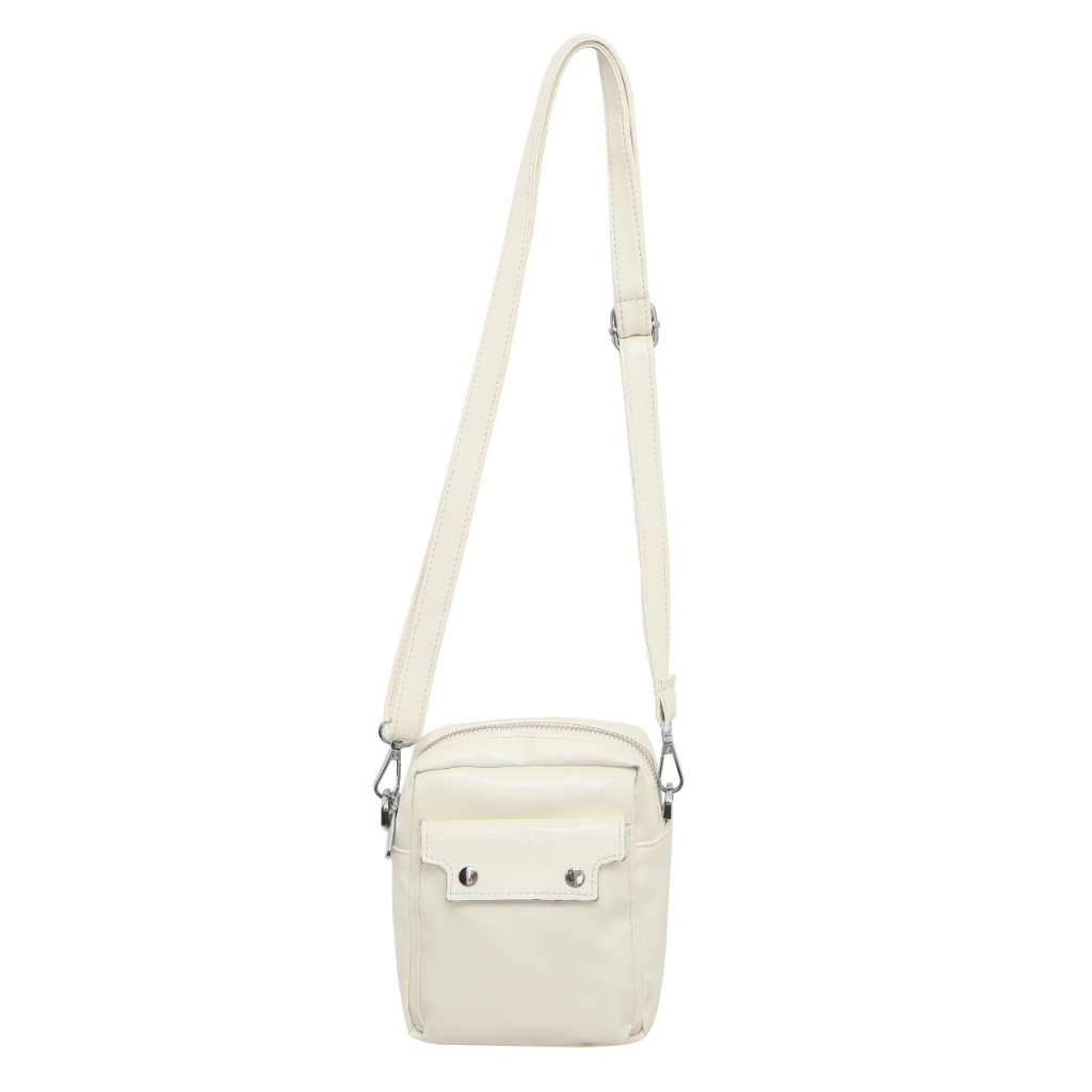 Túi Đeo Chéo Nam Nữ Mini Da PU Mềm Basic Màu Đen Trắng