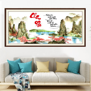 Tranh đính đá cha mẹ khổ to lv462: 125 x 60 cm