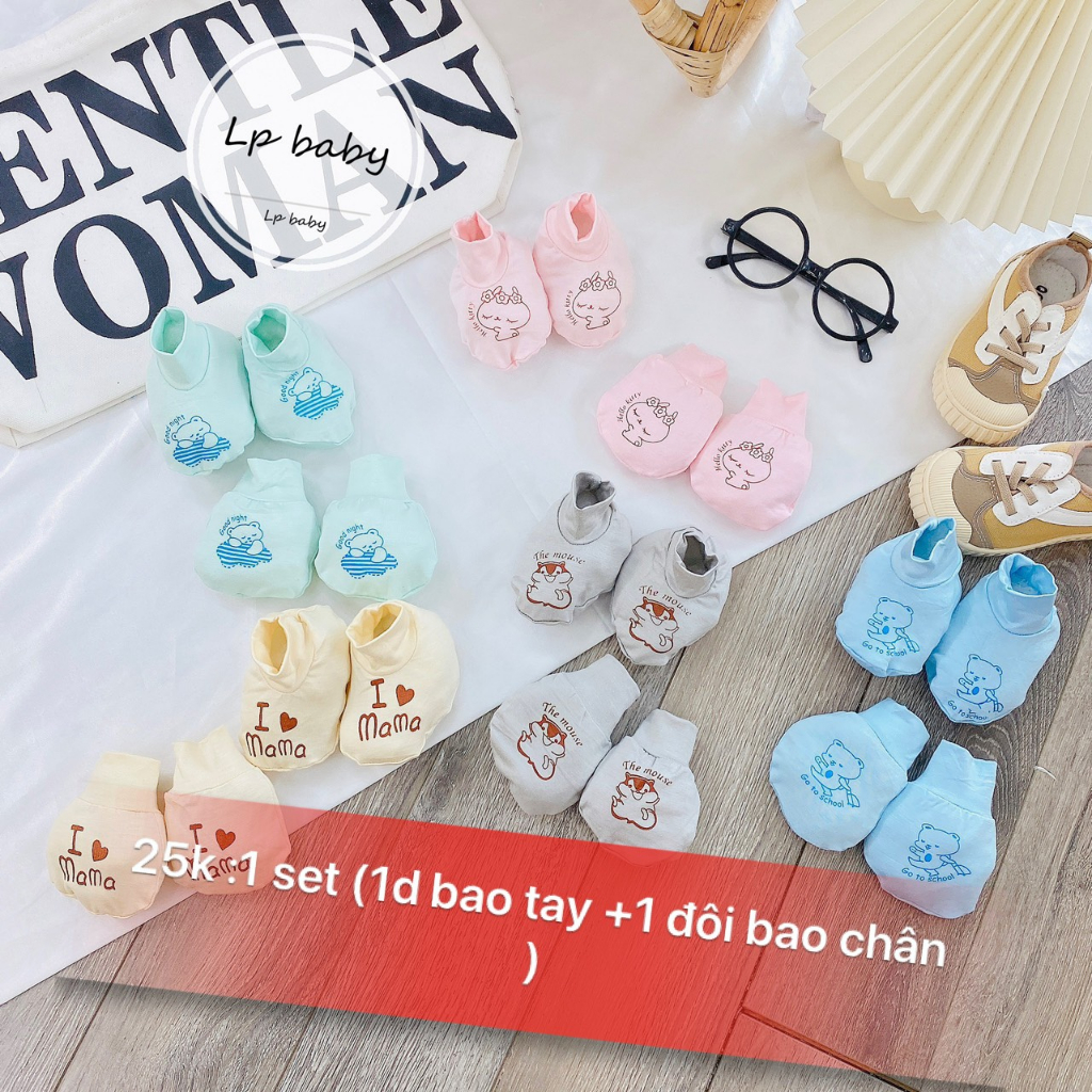 Sét bao tay,bao chân thun lạnh cho bé sơ sinh