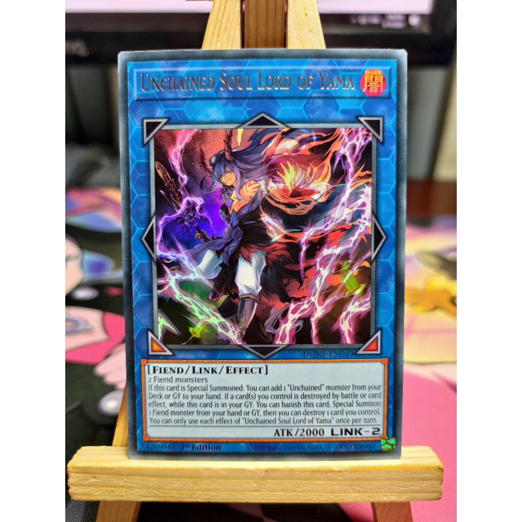 Thẻ bài Unchained Soul Lord of Yama - DUNE-EN049 - Ultra Rare 1st Edition