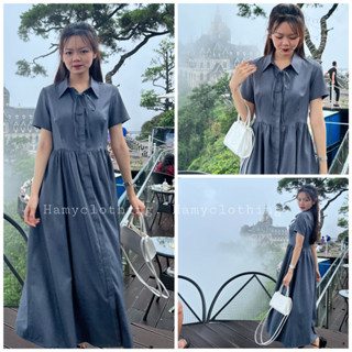 Váy sơ mi babydoll kèm dây nơ mặc hai kiểu Hamyclothing