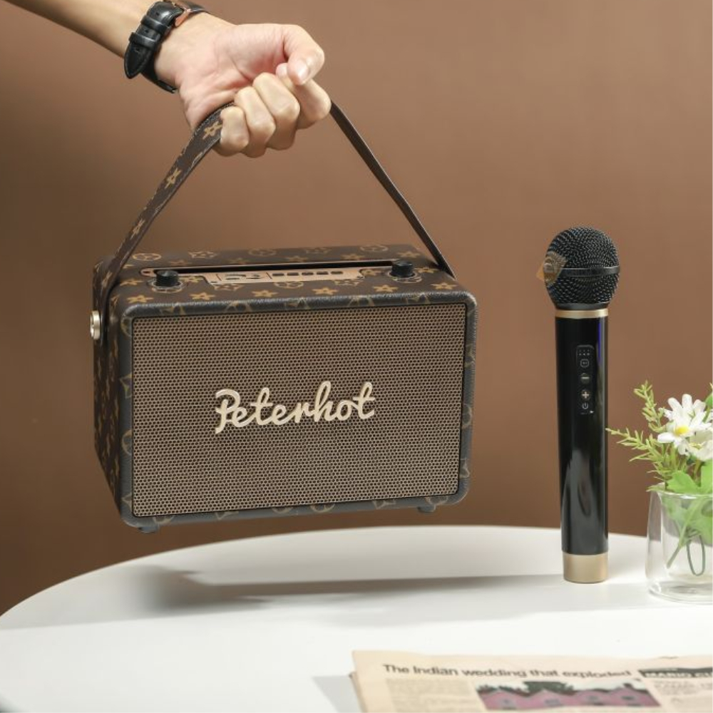Loa Karaoke Bluetooth Peterhot A108W A106W Kèm Mic Không Dây Hát Cực Hay Âm Thanh Chân Sắc Sảo Trong Trẻo