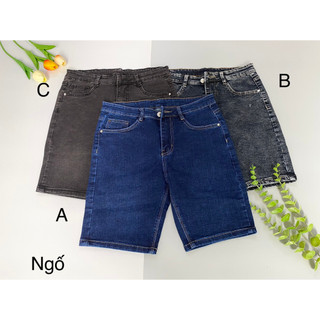 Bigsize Quần jean ngố lưng cao co giãn ,quần đùi ngố chất bò size đại nhiều màu dễ phối đồ
