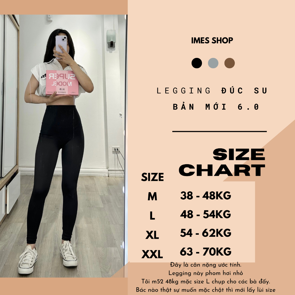 Quần Legging siêu nâng v3 6.0 full hộp chuẩn, chất đúc su co giãn 1853 IMES SHOP