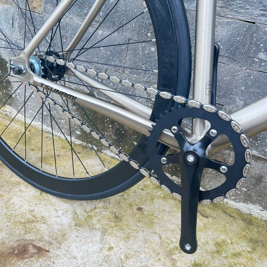 Xe đạp fixed gear TSUNAMI SNM100 cơ bản - Màu Silver Gold