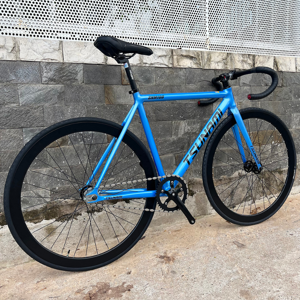 Xe đạp fixed gear TSUNAMI SNM100 cơ bản - Xanh dương nhạt