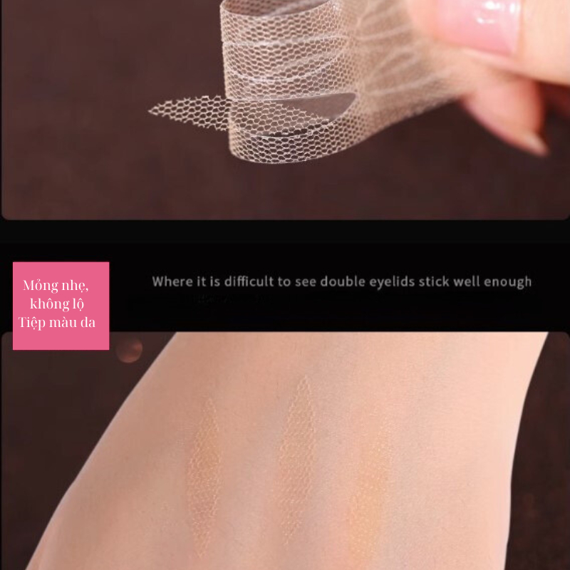 Kích mí, Set 4 món kích mí cuộn kèm keo dán chuyên nghiệp cho mắt sụp, mắt một mí, có hơn 200 miếng/ cuộn